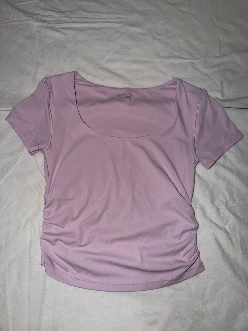 Offline by aerie Scoop Neck Short Sleeve Top - Light Lilac